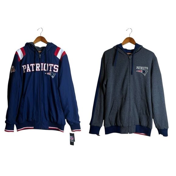 NWT! NFL patriots reversible coat. Size large - Picture 1 of 13